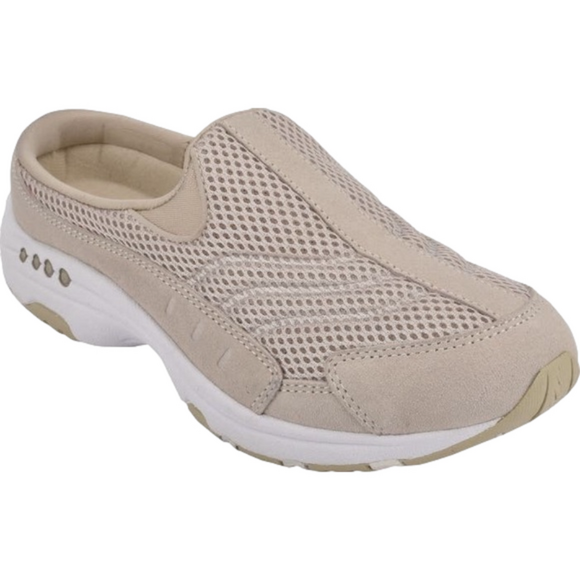 Easy Spirit Traveltime Women’s Slide On Sneaker in Neutral Suede Size 7 Wide - Picture 1 of 6
